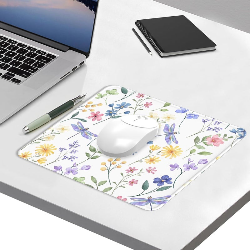 eulps Mouse Pad with Stitched Edge, Multiple Patterns Computer Mouse Pads with Non-Slip Rubber Base, Washable Cloth Mousepad, for Gaming, Laptop, PC (Dragonfly Meadow) - Image 3